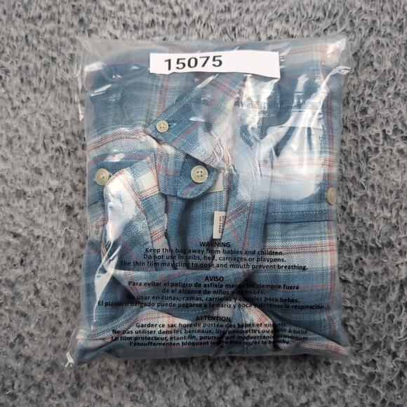 Weatherproof Vintage Shirt Mens Extra Large Blue Casual Plaid Button Down Preppy - Picture 6 of 6